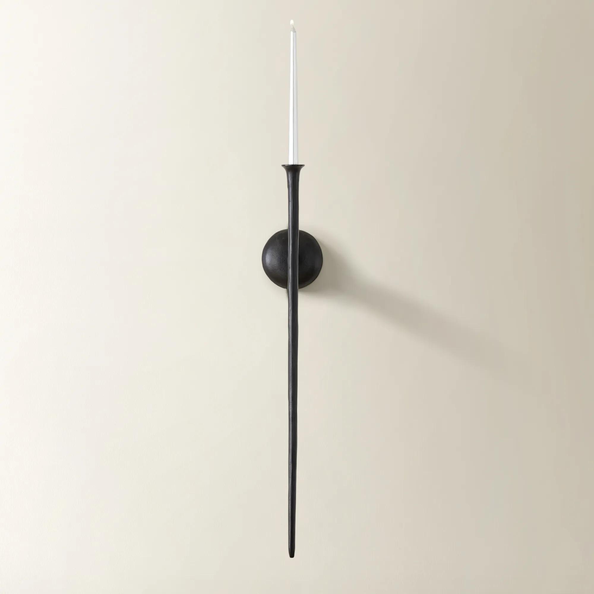 Aspar Black Aluminum Wall Sconce Large 33"