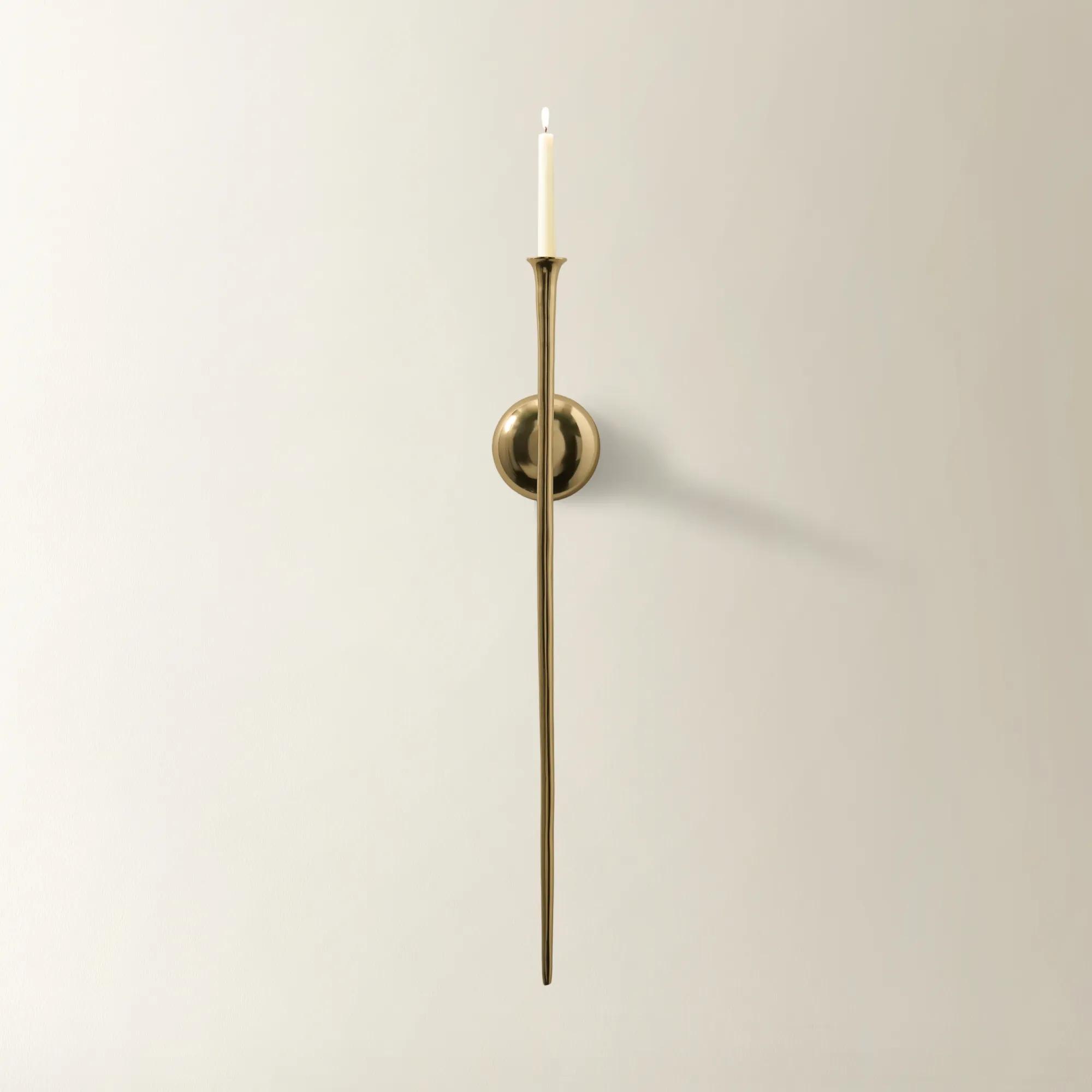 Aspar Shiny Gold Aluminum Wall Sconce Large 33"