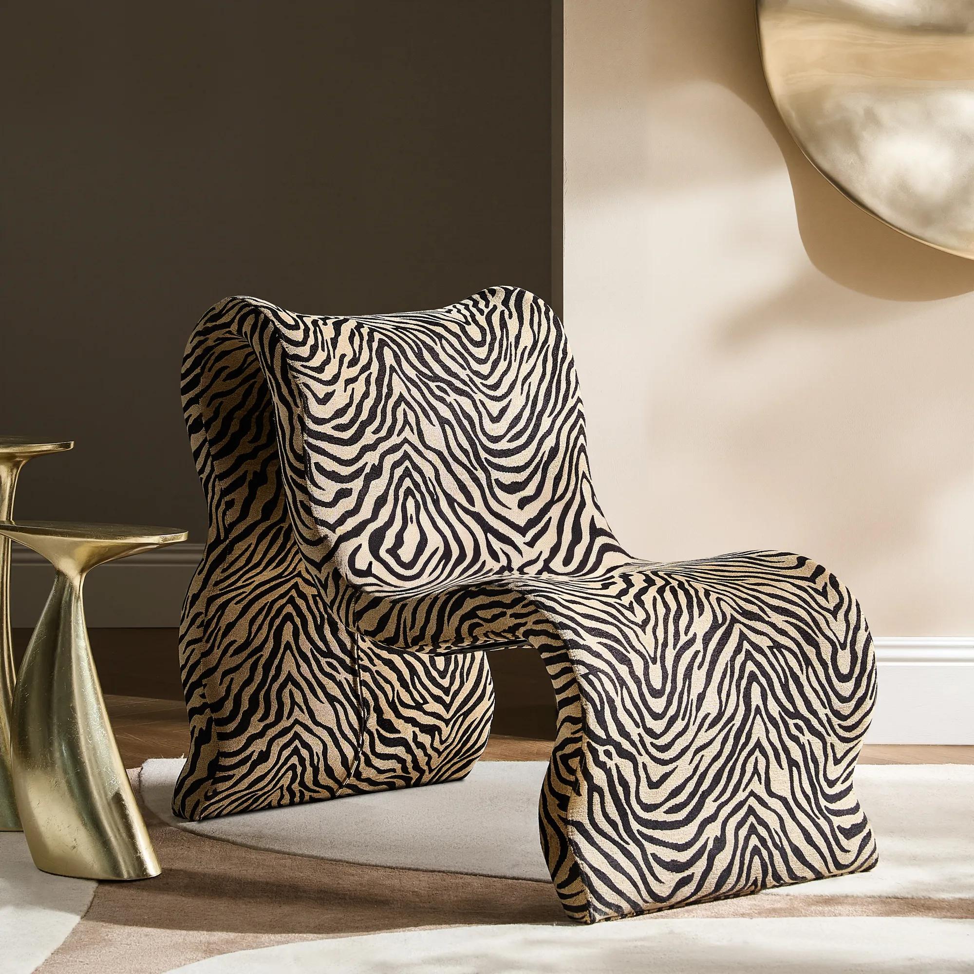 Romy Performance Chenille Accent Chair - Zebra