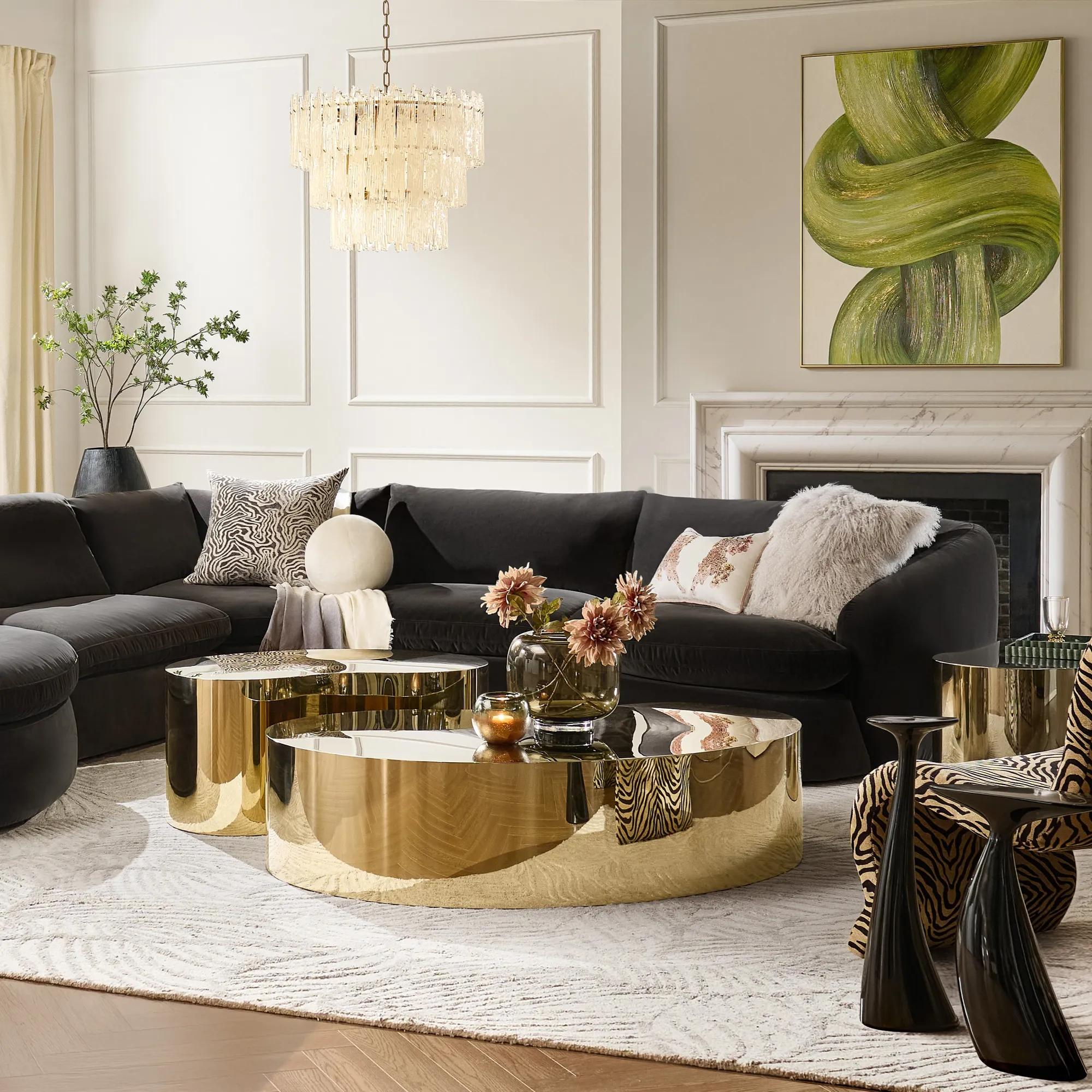 Aurea Coffee Table (37.5") - Soft Gold