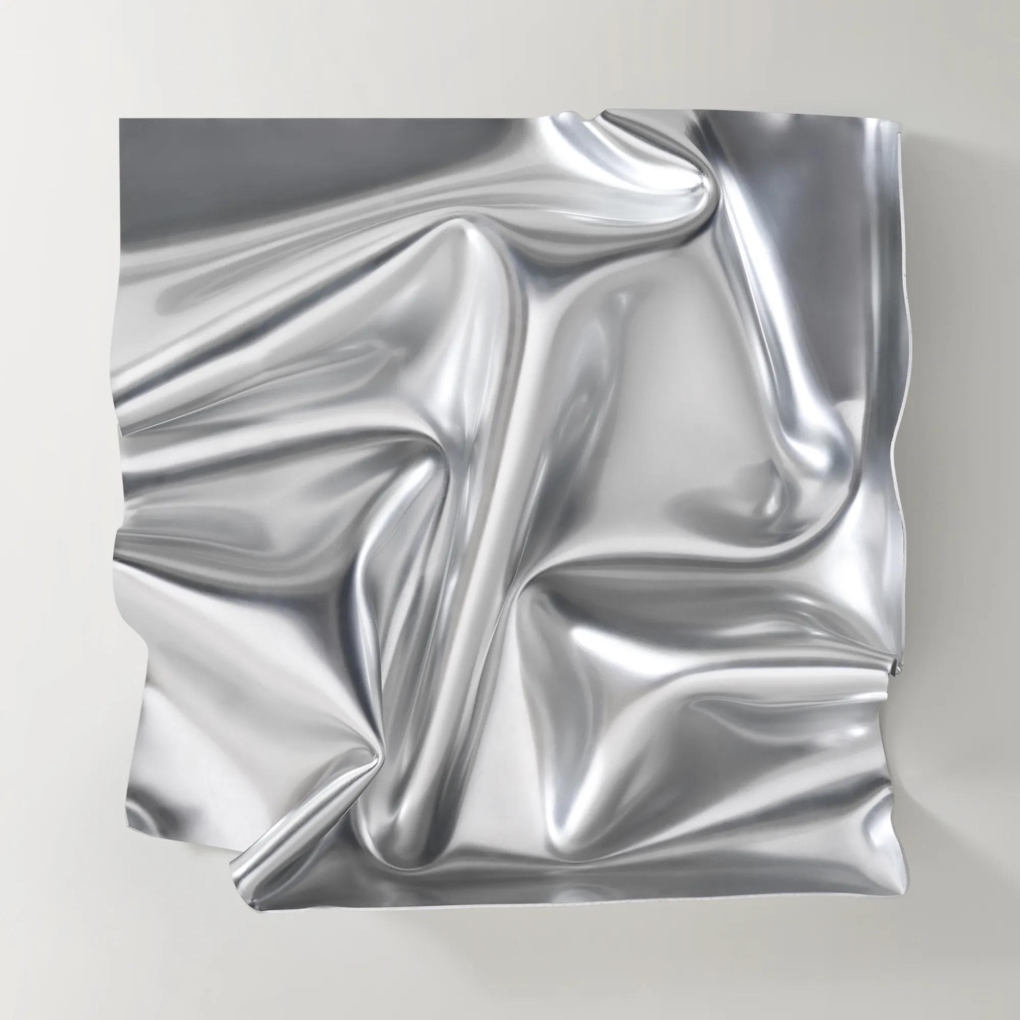 Surface Sculpted Silver Leaf Acrylic Wall Decor 23.6"x23.6"