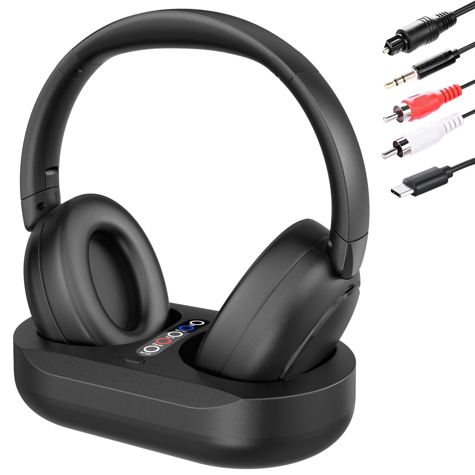 Wireless Headphones for TV Watching with Charging Dock Easy Setup & Comfortable Fit for Seniors,No Audio Delay Blutooth Headphones Headset