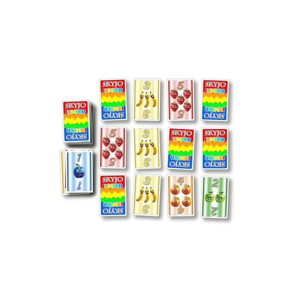 Skyjo Junior Card Game 3x4 Grid 1-5 Fruit Values Kids Strategy Learning